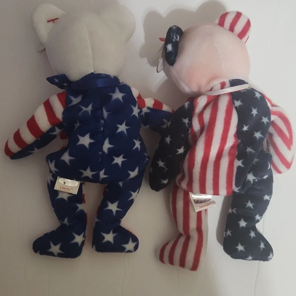 Ty Beanie Babies Liberty And Spangle Red White And Blue Patriotic Bears